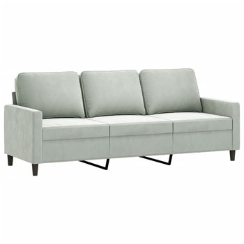 Sofa 3-osobowa aksamit jasnoszary 198x77x80 cm - Zakito Europe