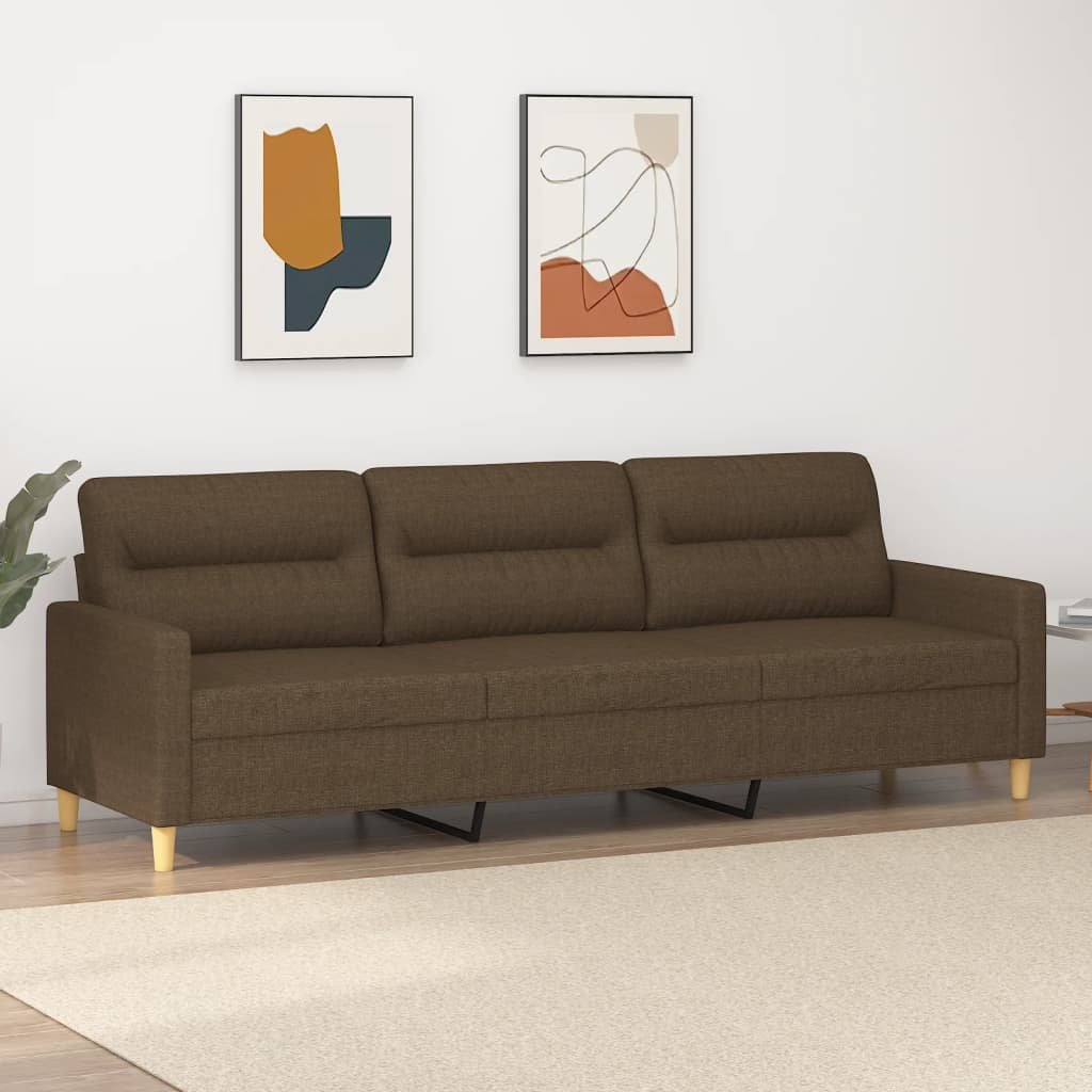 Sofa 3-Osobowa, Brązowa, 210 Cm, Tapicerowana Tkaniną - vidaXL | Sklep ...