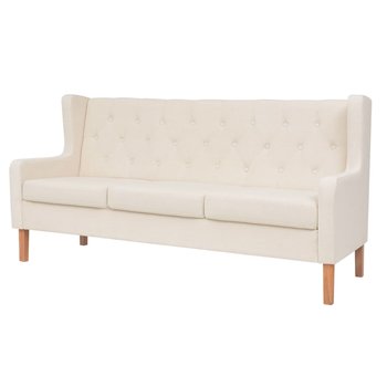 Sofa 3-osobowa kremowa 180x68x90 cm - miękka tkani - Zakito Europe