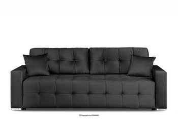 Sofa 3 osobowa rozkładana glamour pikowana ciemnoszara BASIM Konsimo - Konsimo