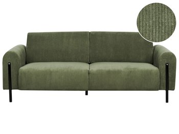 Sofa 3-osobowa sztruksowa zielona ASKIM - Beliani
