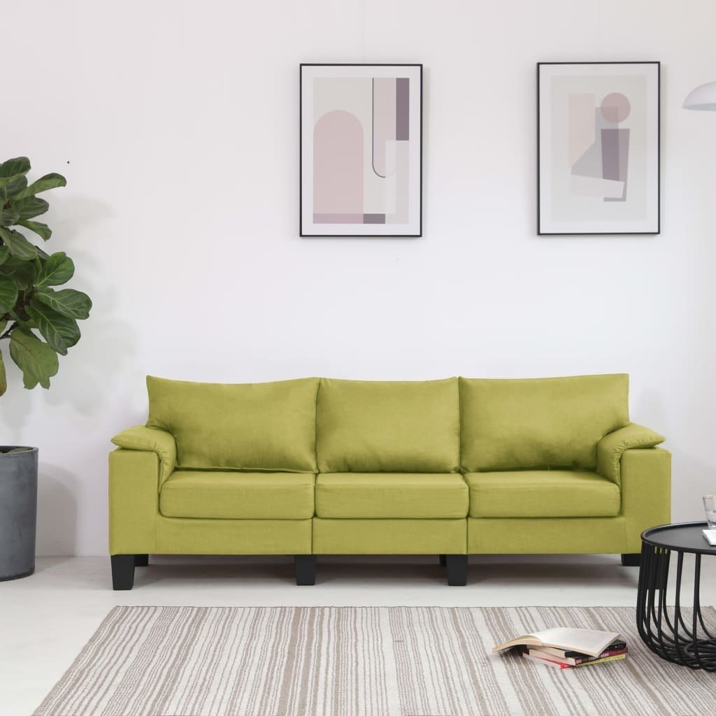 Sofa 3-osobowa vidaXL, zielona