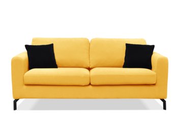 Sofa 3 z pokrowcem KAPI *żółty, 190x85x88, tkanina/metal/drewno  - Konsimo