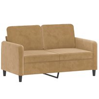 Sofa aksamitna 2-osobowa brązowa 138x77x80 cm