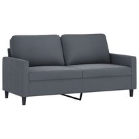 Sofa aksamitna 2-osobowa ciemnoszara 158x77x80 cm