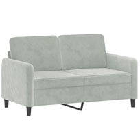 Sofa aksamitna 2-osobowa, jasnoszary, 138x77x80 cm