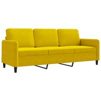 Sofa aksamitna 3-osobowa 198x77x80 żółta