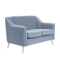 Sofa AVANT sofa 2-osobowa, welurowa szara 127x82x81,5 cm HOMLA