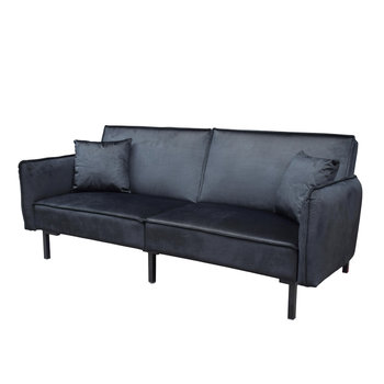 Sofa CANTO 3-osobowa  welurowa czarna 199x90x85 cm HOMLA - Homla