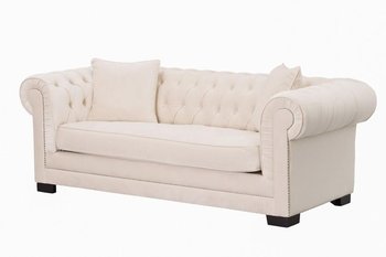 Sofa Chesterfield Classic, Velvet Cream 3os., 218x96x78 cm - Dekoria