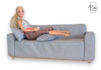 Sofa Compact MODERN tapicerowana kanapa z poduszkami - mebelki dla lalek  1348 - PINO