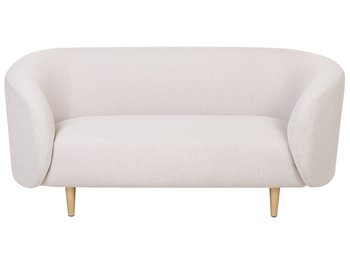 Sofa dwuosobowa tapicerowana beżowa ze złotym LOEN - Beliani