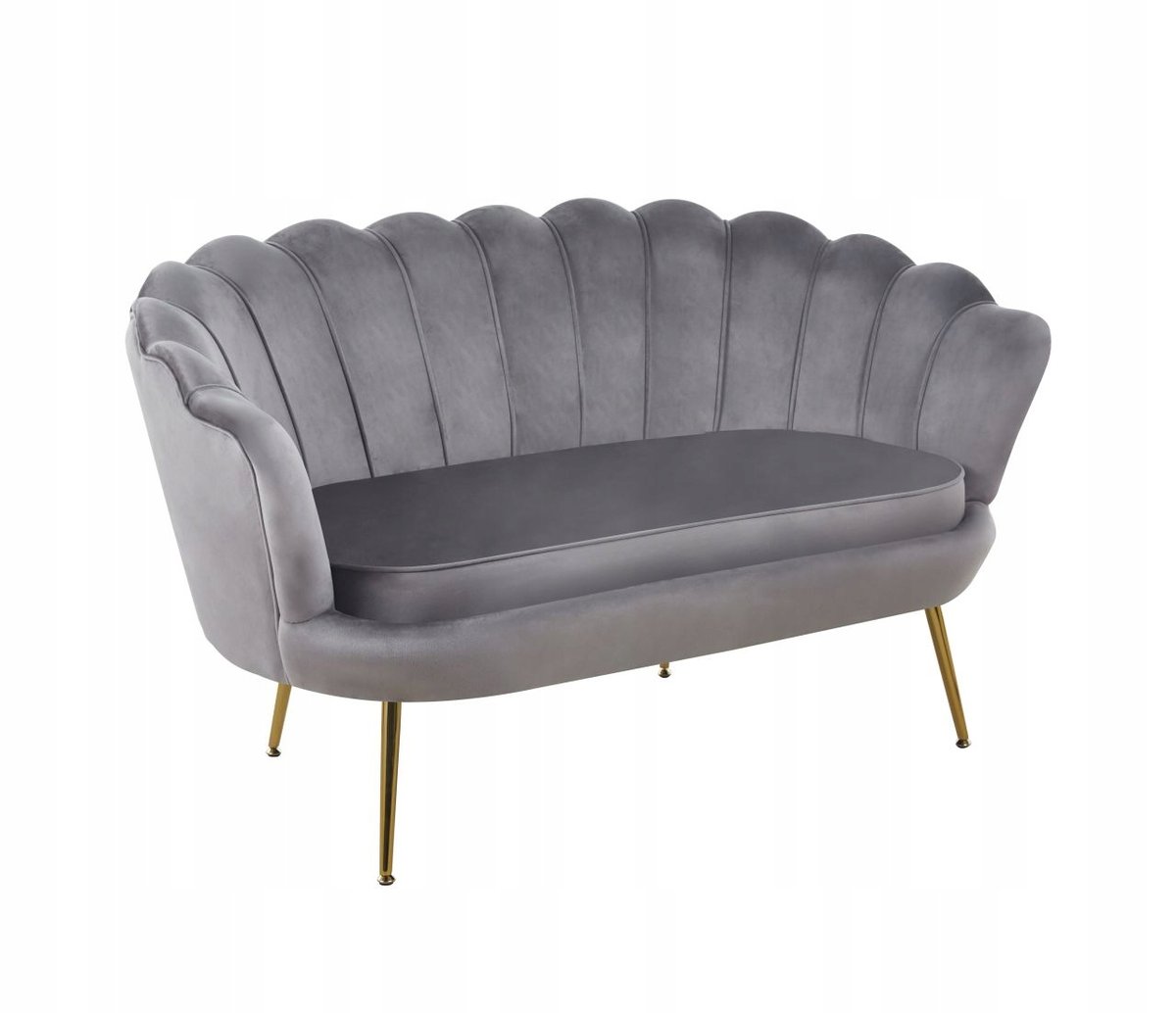 Sofa Dwuosobowa Velvet Szary na Złotych Nogach - Inna marka | Sklep ...
