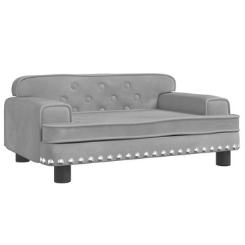 Sofa dziecięca aksamitna 70x45x30 cm jasnoszara - Zakito