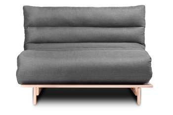 Sofa futon FUTURI szary/brązowy, 189x72x120, tkanina/drewno  - Konsimo