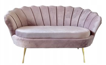 Sofa glamour muszelka 2ES pudrowy róż nogi złote - Inny producent
