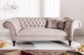 Sofa INVICA INTERIOR PARIS II szaro-beżowa, 230x90x79 cm - Invicta Interior