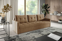 Sofa IVIO funkcja spania , rozkładana , velvet , welur brązowy Sofello