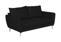 Sofa kanapa Lavard 2-osobowa nowoczesna czarny welur/plusz - wygodna i stylowa do salonu