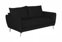 Sofa kanapa Lavard 3-osobowa nowoczesna czarny welur/plusz - wygodna i stylowa do salonu