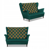 Sofa kanapa uszak CAROL DUO skandynawska Family Meble zielono - brązowa Family meble