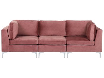 Sofa modułowa 3-osobowa welurowa różowa EVJA - Beliani