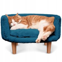 Sofa NALA dla małych zwierząt, granatowa, tkanina Minky, 48x33x31 cm Inna marka