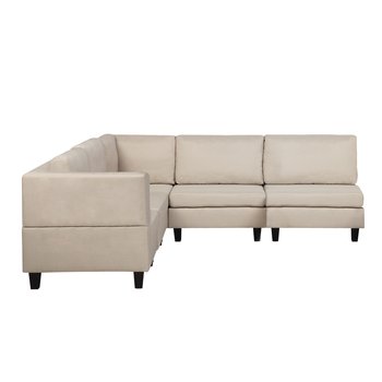 Sofa narożna BELIANI Fevik, z otomaną, beżowa, 72x234x155 cm - Beliani