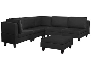 Sofa narożna BELIANI Fevik, z otomaną, czarna, 72x234x155 cm - Beliani