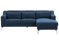 Sofa narożna BELIANI Glosli, ciemnoniebieska, 94x220x92/157 cm - Beliani