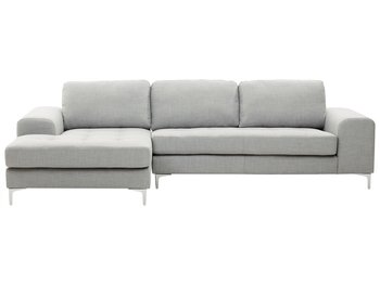 Sofa narożna BELIANI Kiruna, jasnoszara, 86x290x148 cm - Beliani
