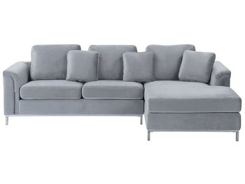 Sofa narożna BELIANI Oslo, lewostronna, jasnoszara, 64x270x151 cm - Beliani