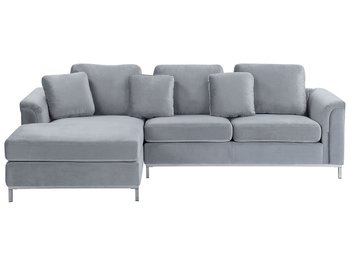 Sofa narożna BELIANI Oslo, prawostronna, jasnoszara, 64x270x151 cm - Beliani