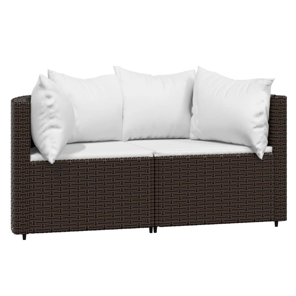Sofa narożna ogrodowa brązowa z poduszkami - zesta - Zakito Home ...