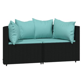 Sofa narożna ogrodowa czarna z poduszkami, 63x63x5 - Zakito Europe