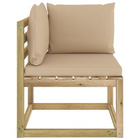 Sofa narożna ogrodowa rust. 64x64x70 cm, beżowy / AAALOE