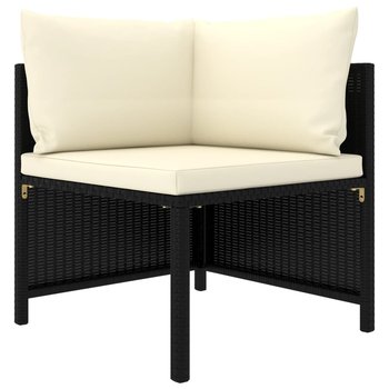Sofa narożna rattanowa czarno-kremowa 60x60x60cm - Zakito Europe