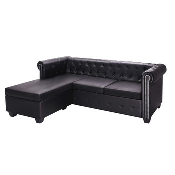 Sofa narożna VIDAXL, czarna, 200x140x73 cm - vidaXL