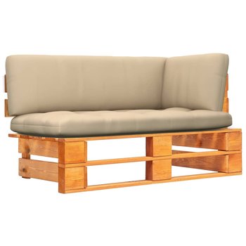 Sofa narożna z drewnianych palet, beżowa, 110x65x5 / AAALOE - Inny producent