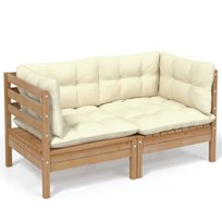 Sofa ogrodowa 2-osobowa, drewno sosnowe, miodowy b / AAALOE