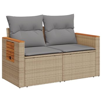 Sofa ogrodowa 2-osobowa rattan PE beżowa 124x62x69 - Zakito Europe