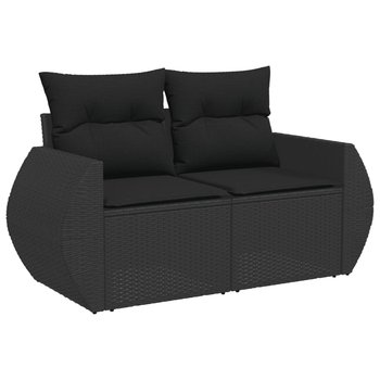 Sofa ogrodowa 2-osobowa rattan PE czarna, 142x62x6 - Zakito Europe
