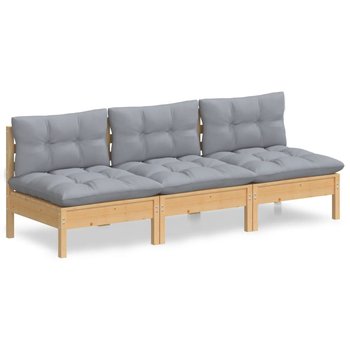 Sofa ogrodowa 3-osobowa z poduszkami, drewno sosno - Zakito Europe