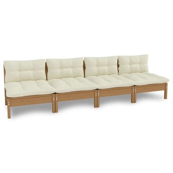 Sofa ogrodowa 4-osobowa miodowy brąz 63,5x63,5x62, - Zakito Europe