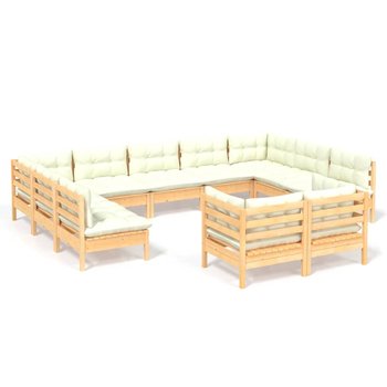 Sofa ogrodowa drewniana 63,5x63,5x62,5 kremowa - Zakito Europe