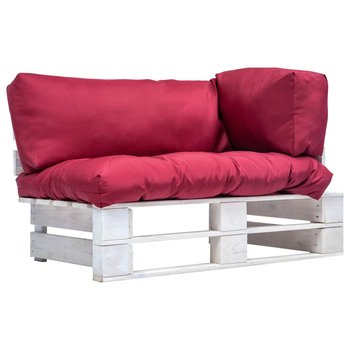 Sofa ogrodowa z palet VIDAXL, czerwone poduszki, 110x66x65 cm - vidaXL