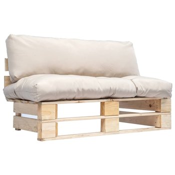 Sofa ogrodowa z palet VIDAXL, piaskowe poduszki, 110x66x65 cm - vidaXL