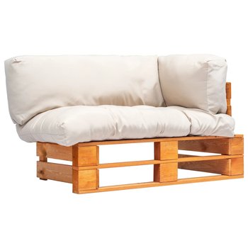Sofa ogrodowa z palet VIDAXL, piaskowe poduszki, 110x66x65 cm - vidaXL