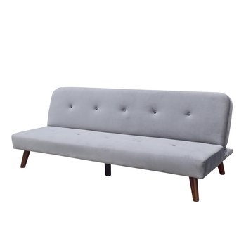 Sofa RINKO sofa 3-osobowa, z funkcją spania, welurowa ciemnoszara 195x81x74 cm HOMLA - Homla