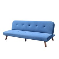 Sofa RINKO sofa 3-osobowa, z funkcją spania, welurowa granatowa 195x81x74 cm HOMLA